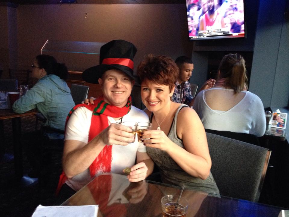 A fun moment with Greg and Becca at the kickoff